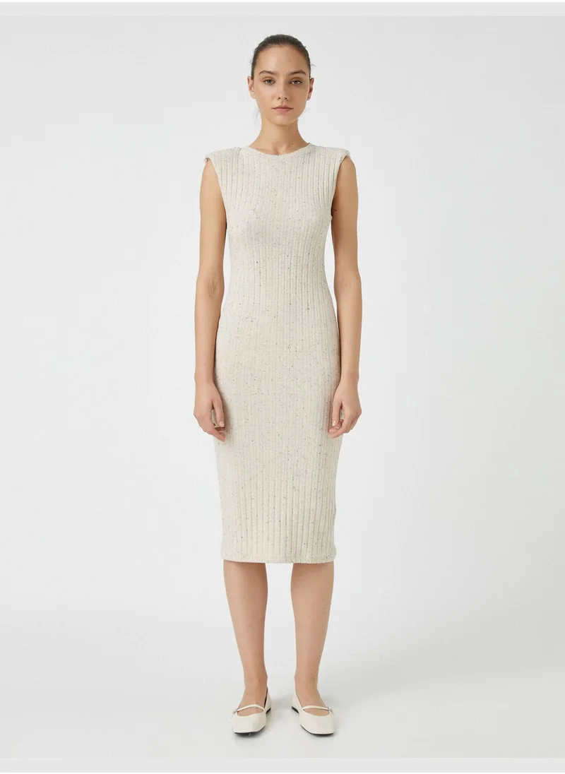 KOTON Crew Neck Sleeveless Midi Dress
