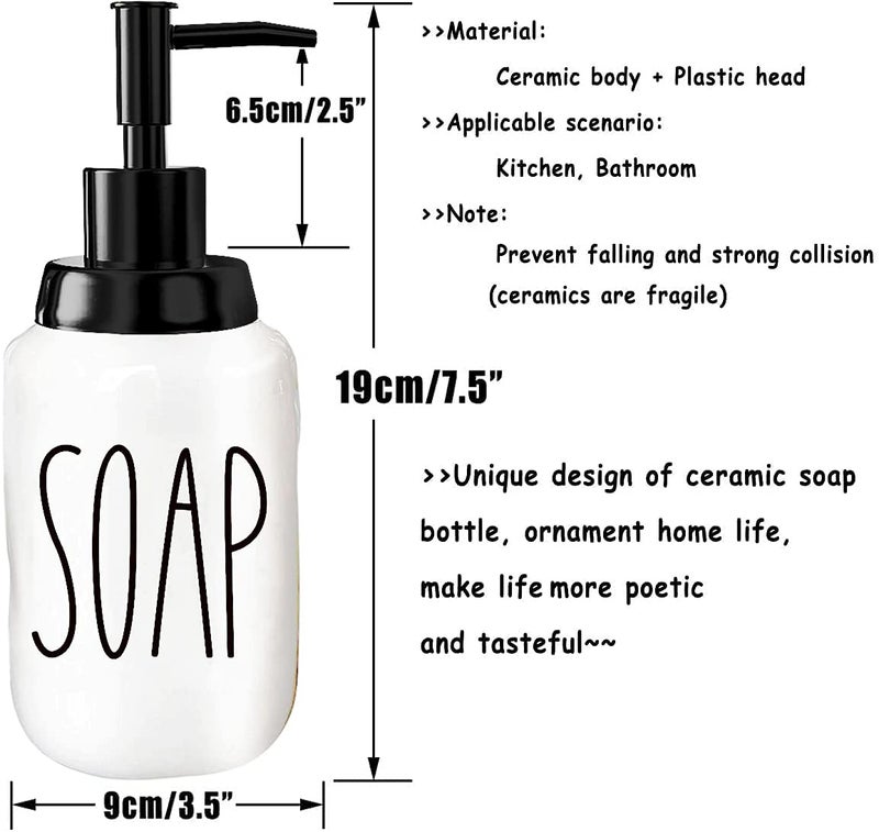 Gails Willing Soap Dispenser and Dish Sponge Holder Caddy Set for Sink, Modern Farmhouse Style Decor, Ceramics Counter Organizer, Off White(SOAP & Sponge) - Image 5