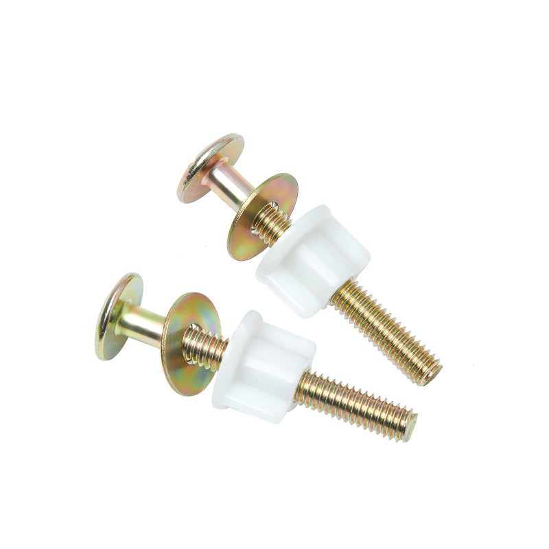 A.I.FORCE 2Pcs Toilet Seat Screws, Steel Toilet Seat Hinge Bolts and Nuts, Heavy Duty Toilet Seat Fastener with Plastic Nuts and Metal Washers, Toilet Hardware Replacement for Top Mount Toilet Seat Hinges - Image 1
