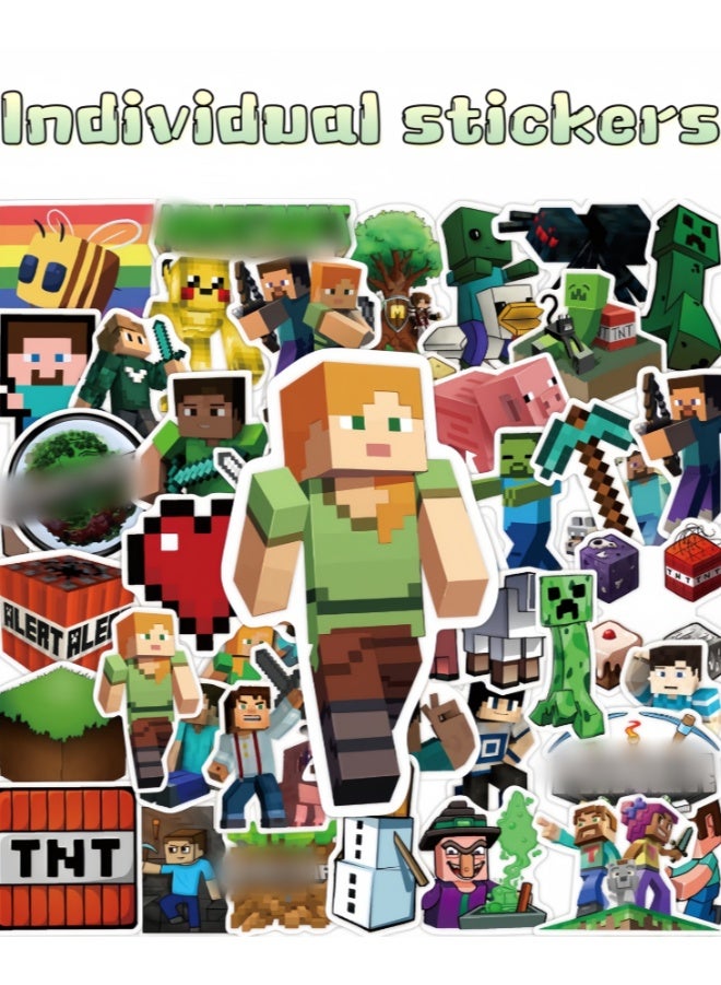 101 Pcs Building Blocks Toy Set, Magnetic Buildable Blocks with Light-Up Torch, Plush Storage Box, Stickers, Acrylic Keychains, 3D Paper Figures, Shoe Charms - Creative Educational DIY Playset for Kids, Birthday Party Favors & Gifts (ST-54) - Image 4