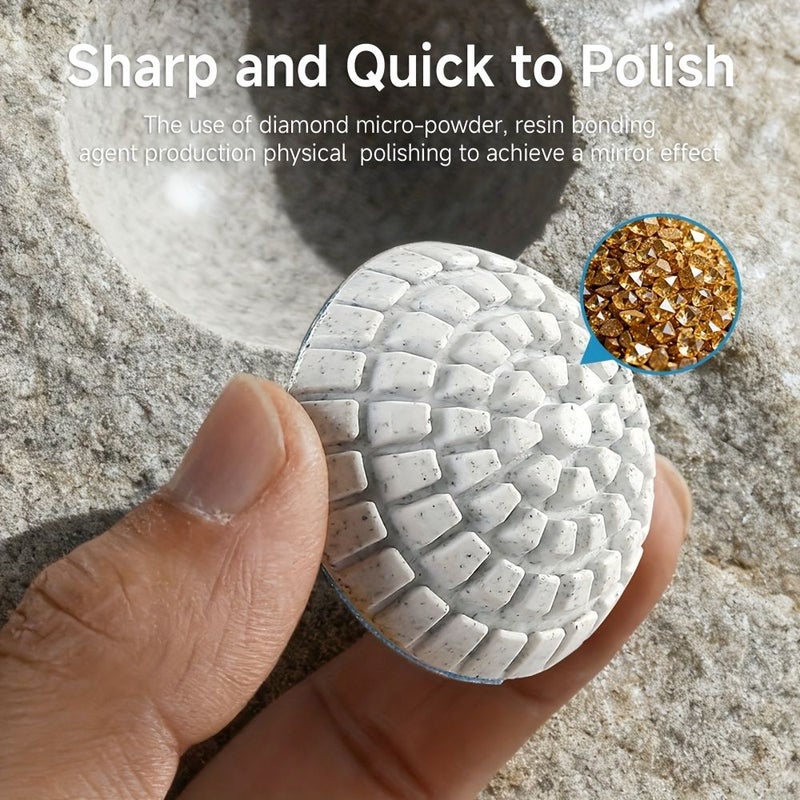 8pcs Diamond Polishing Pads 2 Inch Wet Dry M14 Adapter Stone Concrete Marble Quartz Bowl Grinding - Image 2