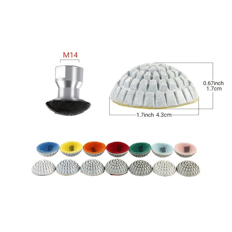 8pcs Diamond Polishing Pads 2 Inch Wet Dry M14 Adapter Stone Concrete Marble Quartz Bowl Grinding - Image 3