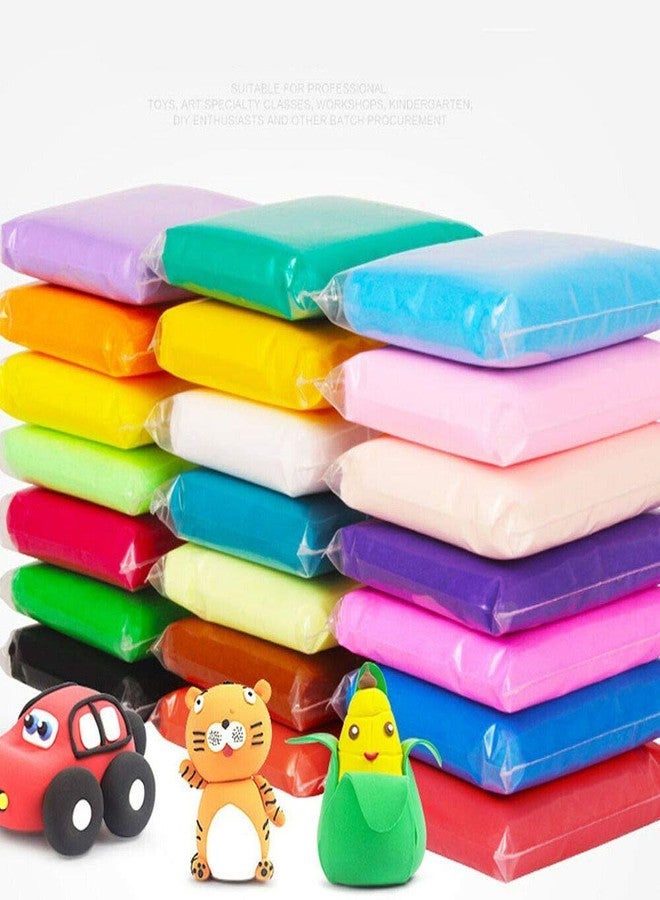 Promote T Ultimate Set of 24 Air Dry Soft Clay with 3 Tools - Super Soft, Stretchy & Non-Sticky Stress Relief Toys for Baby Children Boys & Girls - Image 1
