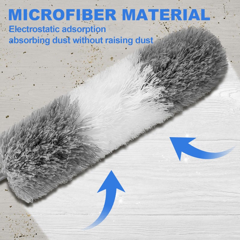 LLOOC Dusters for Cleaning,Feather Duster with Extension Pole,Ceiling Fan Cleaner Duster,Long Duster Extended Handle,Blind Cleaner Dusting - Image 5