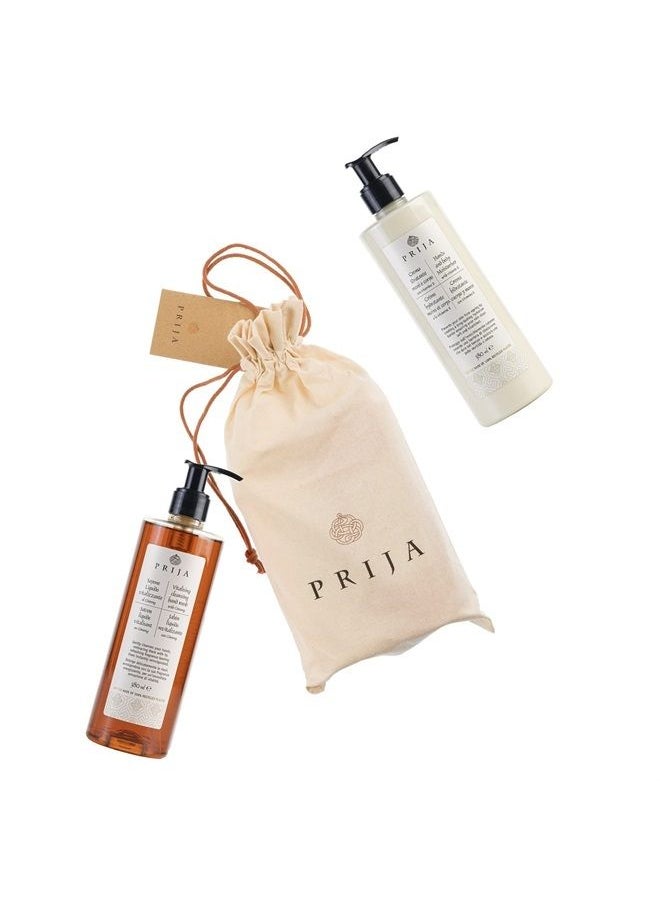 Prija - Everyday Treatment Gift Pack (Contains Vitalizing Cleansing Hand Wash with Ginseng and Hands and Body Moisturizer with Vitamin E) - Vegan Friendly - Dermatologically Tested - Image 1