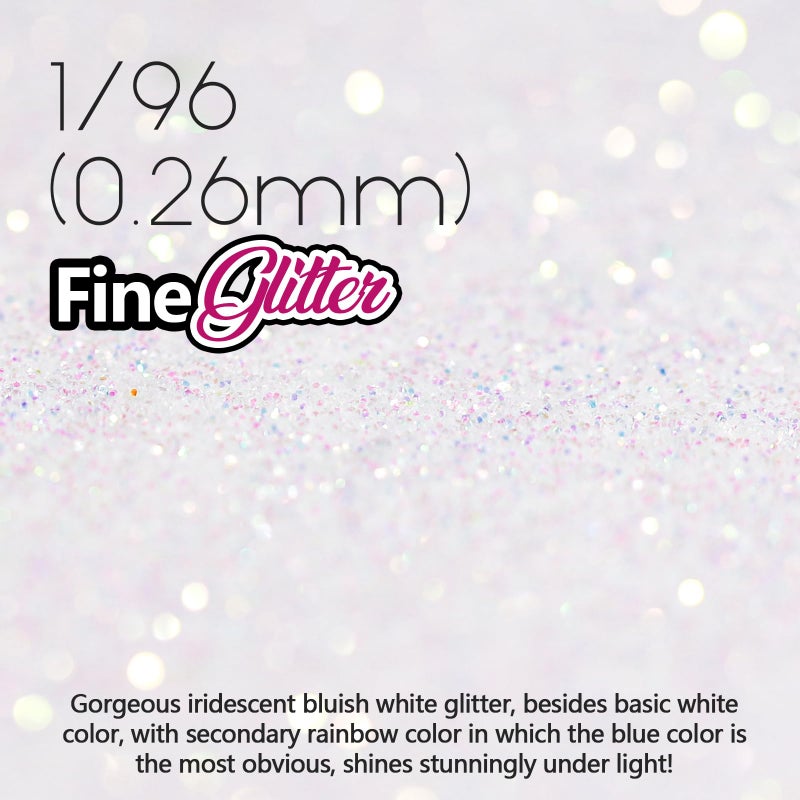 LEOBRO White Glitter, 100g / 3.5 oz Iridescent Fine Glitter for Crafts, Resin, DIY Jewelry Keychains Flowers Party Decorations, Iridescent Bluish White - Image 3