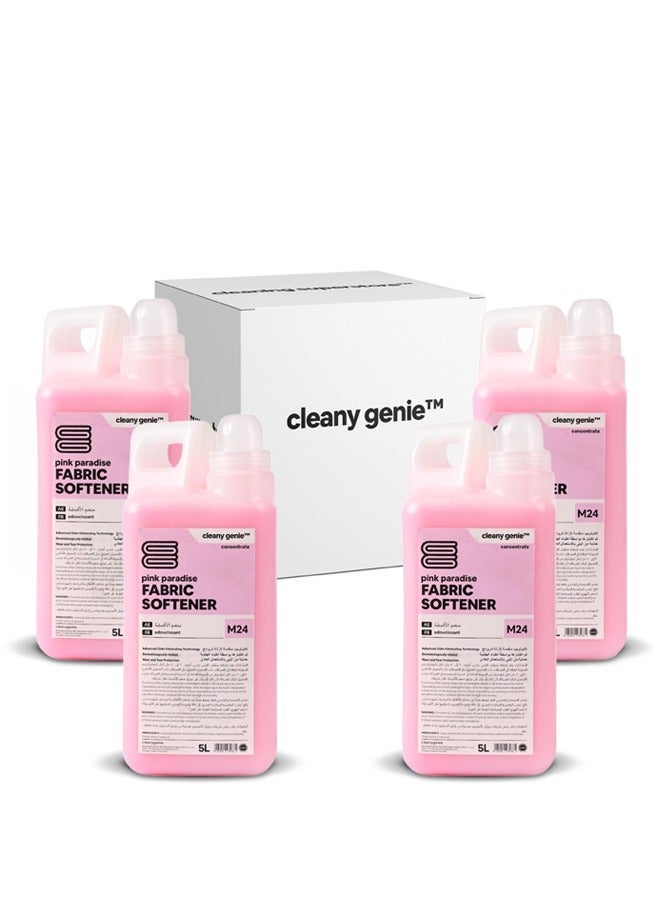 Long Lasting Fabric Softener Concentrate Liquid Pink Paradise Fragrance 4X5L