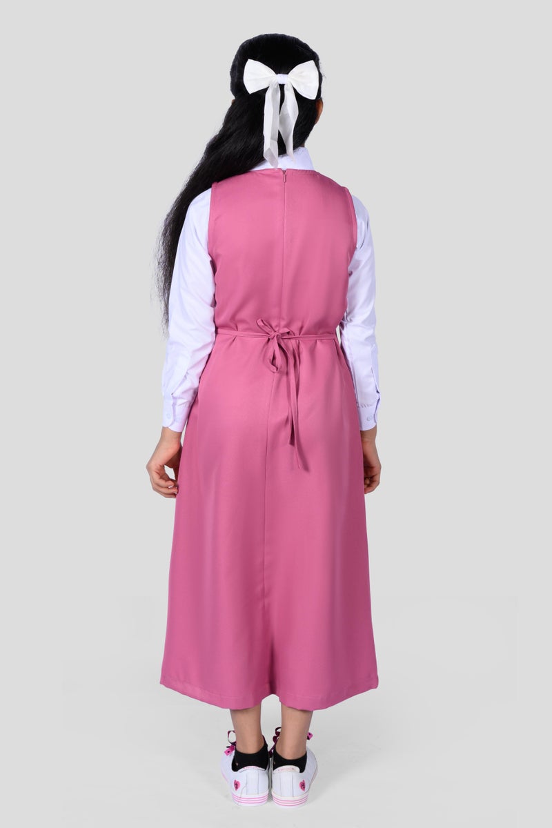 كنزي زي مدرسي وردي مع قميص أبيض - Image 5
