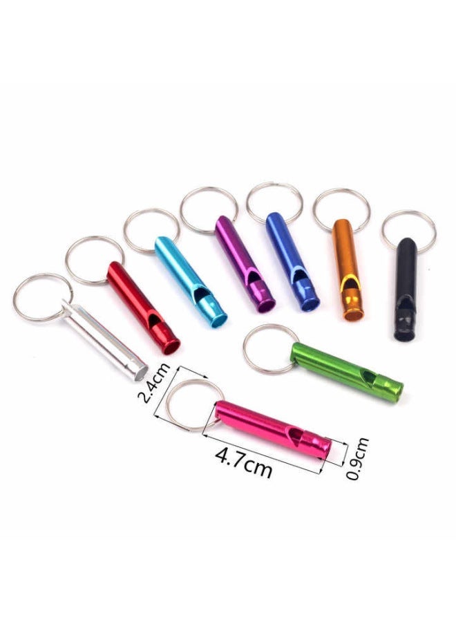 Generic Survival Whistle Outdoor Keychain Training Tool High Tone Multifunctional Aluminum Alloy Whistle-Color:Mixed Colors, Color Selection Remarks - Image 3