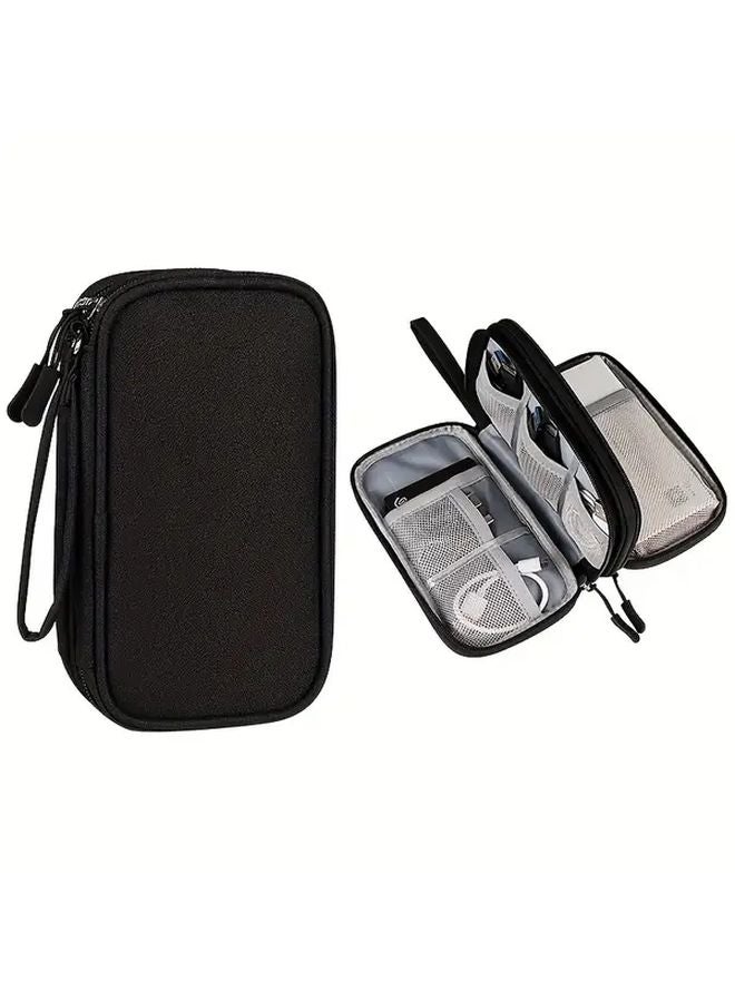 Black Digital Accessory Storage Bag Multiple Layers Hard Drive USB Flash Drive Headphones Case - Image 3