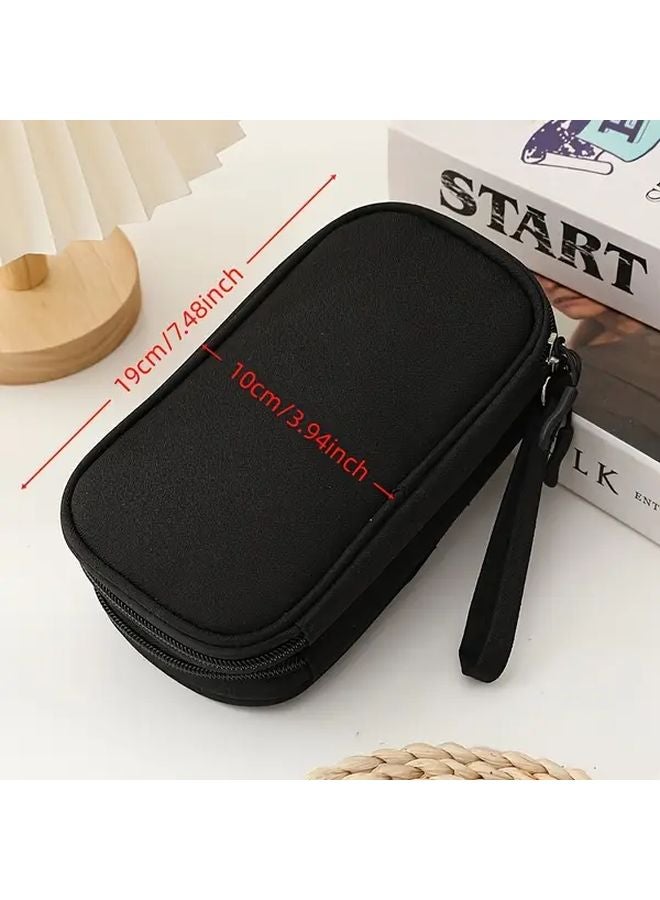 Black Digital Accessory Storage Bag Multiple Layers Hard Drive USB Flash Drive Headphones Case - Image 2