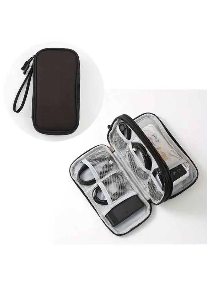 Black Digital Accessory Storage Bag Multiple Layers Hard Drive USB Flash Drive Headphones Case - Image 4