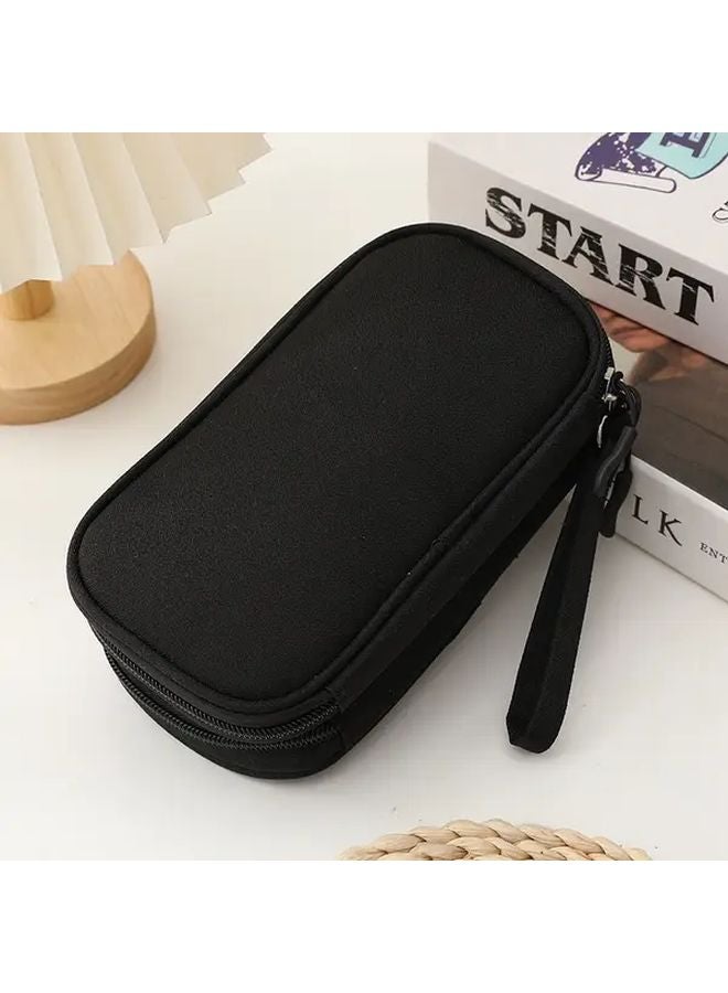 Black Digital Accessory Storage Bag Multiple Layers Hard Drive USB Flash Drive Headphones Case - Image 1