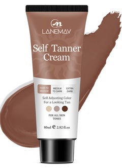 Self Tanner -with Natural & Organic Ingredients, Moisturizing Self Tanning Lotion with Aloe Vera & Coconut for a Natural Glow, Streak-Free Fake Tan, Medium to Dark