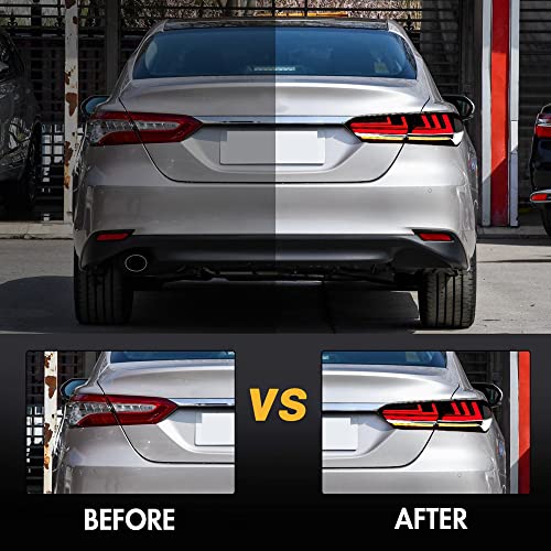 T T-ABC New Taillights Compatible with 2018-2026 Toyota Camry Tail Light SE LE TRD XSE XLE Nightshade Hybrid Rear Lights Assembly 8th 9th Gen Accessories Custom Back Replacement (T3 18-24 LX Style) - Image 2