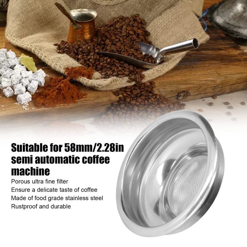 58mm Stainless Steel Ultra Fine High Pressure Coffee Filter Basket Single Cup Universal Porous - Image 4