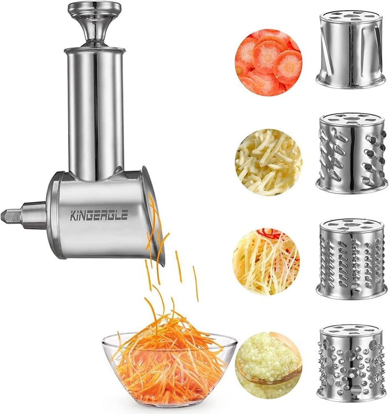 KINGEAGLE Stainless Steel Slicer Shredder Attachment for KitchenAid Mixer, Cheese Grater, Food Slicer for KitchenAid Mixer, Accessories for Kitchenaid - Image 1