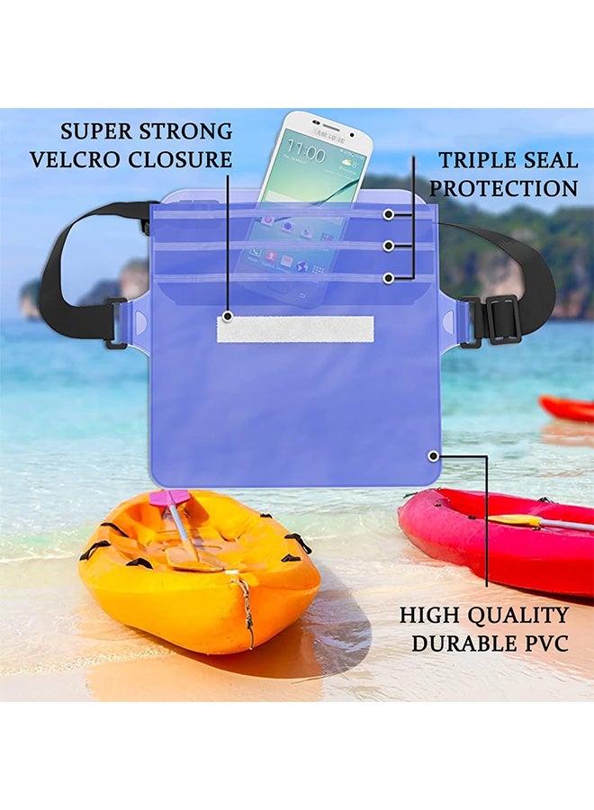 2 Pcs Universal Waterproof Dry Bag with Adjustable Waist Strap, Screen Touch Sensitive Phone Pouch, Protective Holder for Valuables, Perfect for Swimming, Kayaking, Boating, Fishing, Beach, Diving and Outdoor Water Sports - Image 4