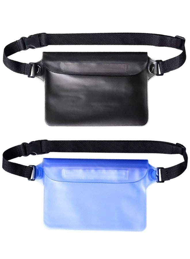 2 Pcs Universal Waterproof Dry Bag with Adjustable Waist Strap, Screen Touch Sensitive Phone Pouch, Protective Holder for Valuables, Perfect for Swimming, Kayaking, Boating, Fishing, Beach, Diving and Outdoor Water Sports - Image 1