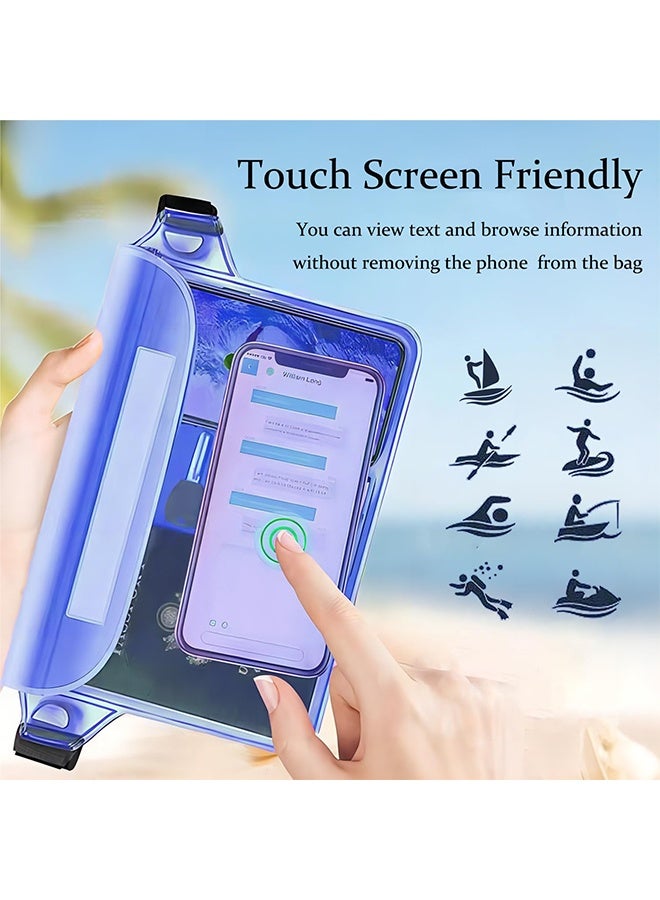 2 Pcs Universal Waterproof Dry Bag with Adjustable Waist Strap, Screen Touch Sensitive Phone Pouch, Protective Holder for Valuables, Perfect for Swimming, Kayaking, Boating, Fishing, Beach, Diving and Outdoor Water Sports - Image 5
