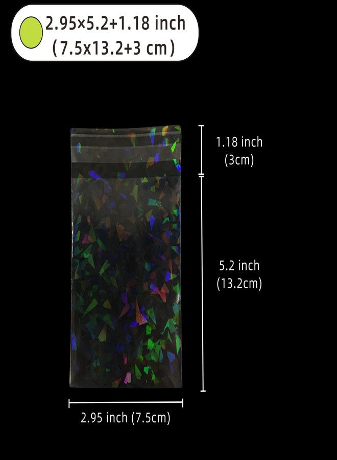PABCK 100 Pieces Plastic Self Adhesive Bags Clear Cellophane Candy Cookies Bag 2.95x5.2+1.18 inch Resealable Treat Party Favors for Chocolate Gifts Jewelery Samples Wrapping Self Sealing - Image 3