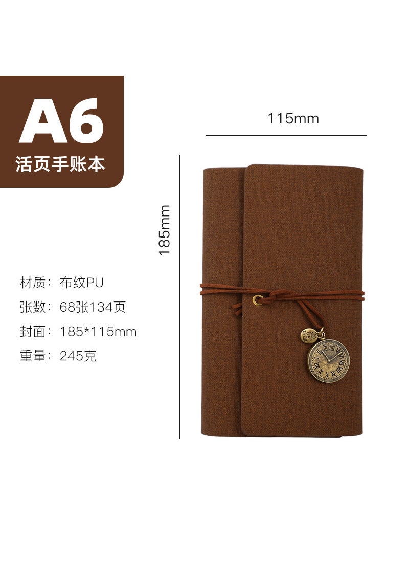 Generic Vintage A6 Notebook With Creative Binding Stylish Hand Account Book Student Souvenir Bulk Wholesale From China Mainland Coffee 