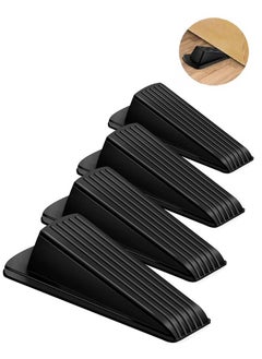 Peachjoy 4 Pack Door Stopper Set Slip Resistant Heavy Duty Design Door Stops Work on All Surfaces Carpet Floors  - Image 1