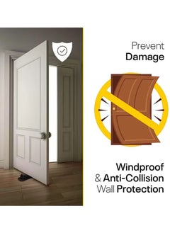 Peachjoy 4 Pack Door Stopper Set Slip Resistant Heavy Duty Design Door Stops Work on All Surfaces Carpet Floors  - Image 2