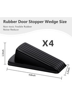 Peachjoy 4 Pack Door Stopper Set Slip Resistant Heavy Duty Design Door Stops Work on All Surfaces Carpet Floors  - Image 4