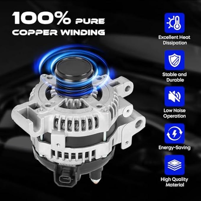 SEHNSUCHT Alternator Replacement New for Cadillac CTS 2005-2007 2.8L, for Cadillac CTS 2004-2007 3.6L, High Output Alternator Replace for 25756439 - Image 5