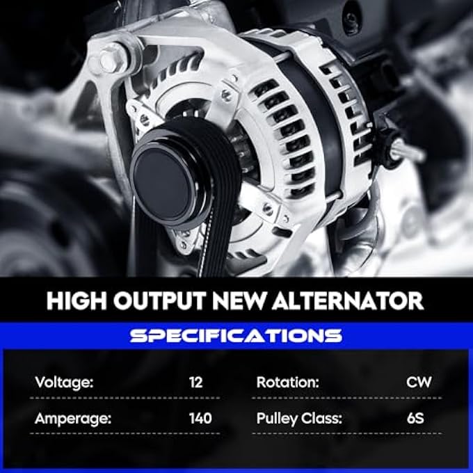 SEHNSUCHT Alternator Replacement New for Cadillac CTS 2005-2007 2.8L, for Cadillac CTS 2004-2007 3.6L, High Output Alternator Replace for 25756439 - Image 4