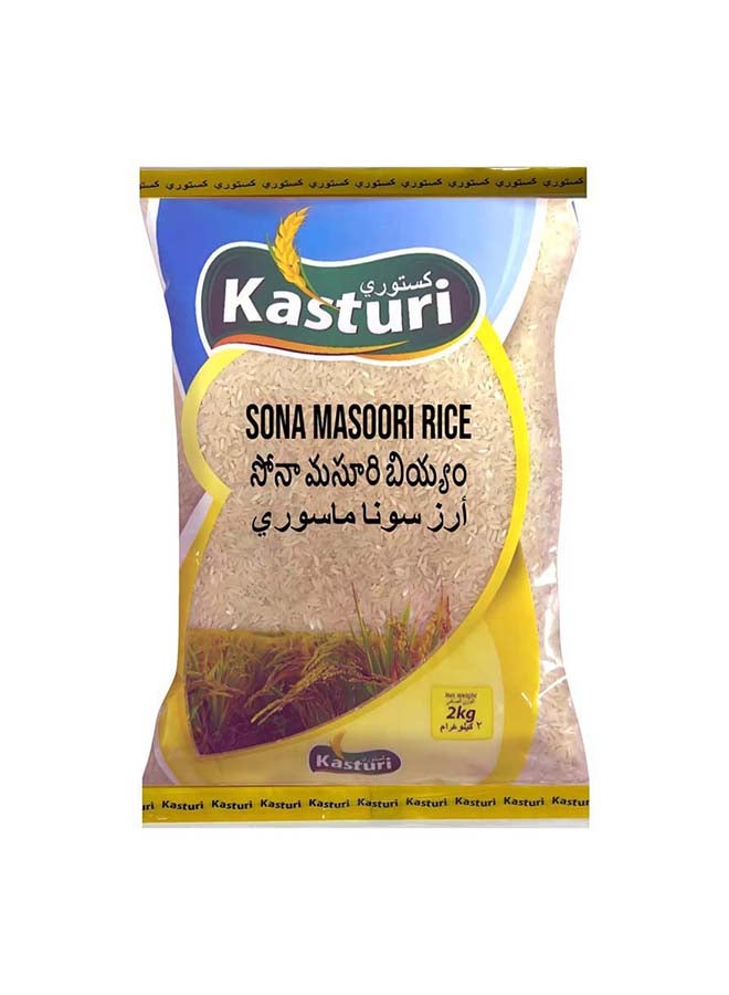 KASTURI Pure Indian Sona Masoori Rice- 2 KG (White) - Image 1