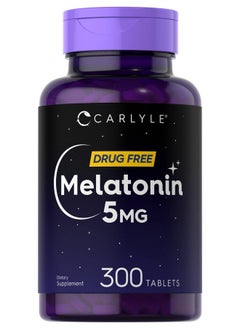 CARLYLE Carlyle Melatonin 5mg | 300 Tablets | Drug Free Supplement | Vegetarian, Non-GMO, Gluten Free  - Image 1