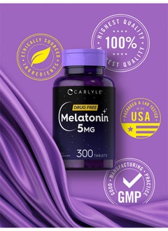 CARLYLE Carlyle Melatonin 5mg | 300 Tablets | Drug Free Supplement | Vegetarian, Non-GMO, Gluten Free  - Image 5