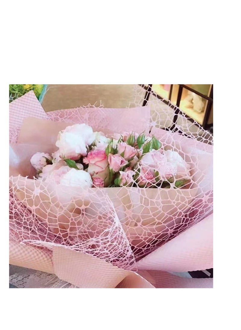 SYOSI Flower Bouquet Waterproof Wrapping Paper, 1 Roll of Jacquard Net Mesh Openwork Floral Wrapping Paper Floral Supplies for Fresh Flowers, Florist Supplies for Wedding and New Years Decoration  - Image 4