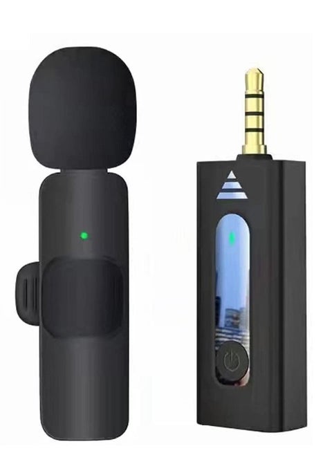 K35 Collar Microphone 2.4G Wireless Omnidirectional Lavalier Mic Plug & Play Noise Reduction Voice Recorder Mic Compatible with BT Speakers DSLR Camera