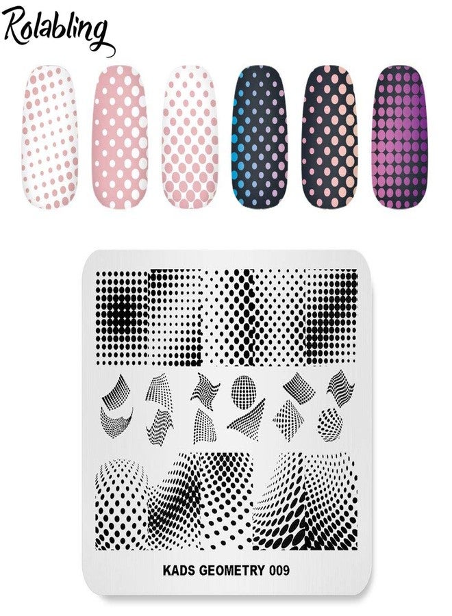 Rolabling Stamping Plate - Fashion Geometry Dots Abstract Spots Points Theme Multi-Pattern Stamp Print Image Template for Nail Art Design - Image 2