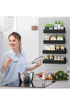 Cool Baby COOLBABY 4 Pack Kitchen Refrigerator Side Shelf Moveable Fridge Magnetic Spice Racks Punch Free Storage Rack  - Image 3