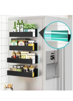 Cool Baby COOLBABY 4 Pack Kitchen Refrigerator Side Shelf Moveable Fridge Magnetic Spice Racks Punch Free Storage Rack  - Image 4