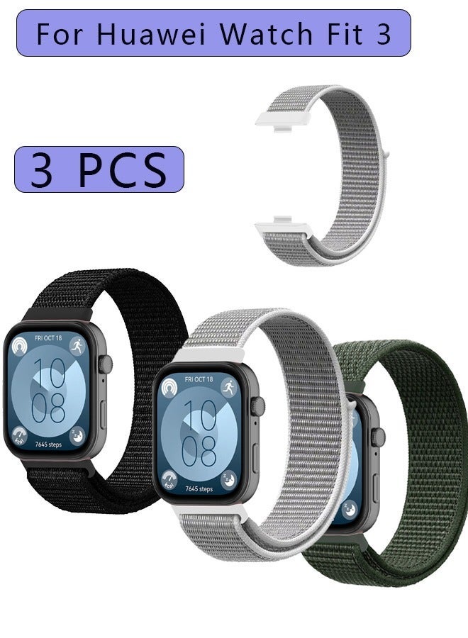 3 قطع أساور نايلون فيلكرو متوافقة مع Huawei Watch Fit 5/5 Pro/Fit 4/Fit 4 Pro/Fit 3، حزام بديل ناعم للساعة - Image 2