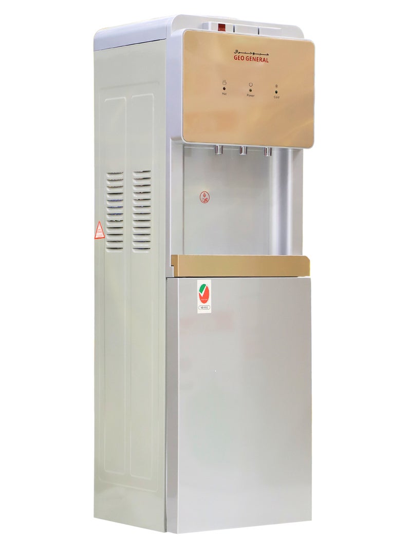 GEO GENERAL Water Dispenser, GSM-310LB Model, 3 Taps, Cold & Hot, 5L Hot/2L Cold Capacity, 550W Heating/90W Cooling, Stainless Steel Tank - Image 1