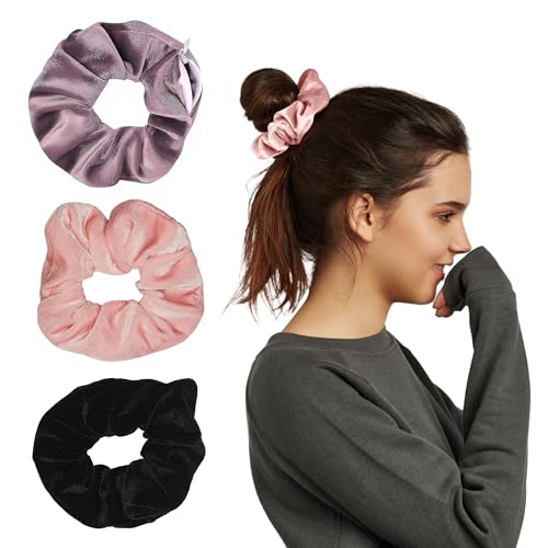 Secret Stash Zipper Scrunchie Safe (3 Pack) - Velvet Stasher scrunchies Compartment for Cash Cards Keys Pills Valuables | Hair bun ties Secret Pocket ponytails women Diversion safes disguise container Accessories - Image 1