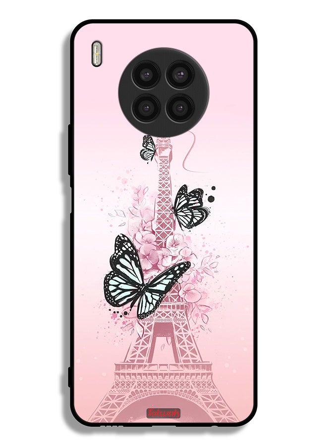 Tolwak Honor 50 Lite Protective Case Cover Butterflies On Eiffel Tower - Image 2