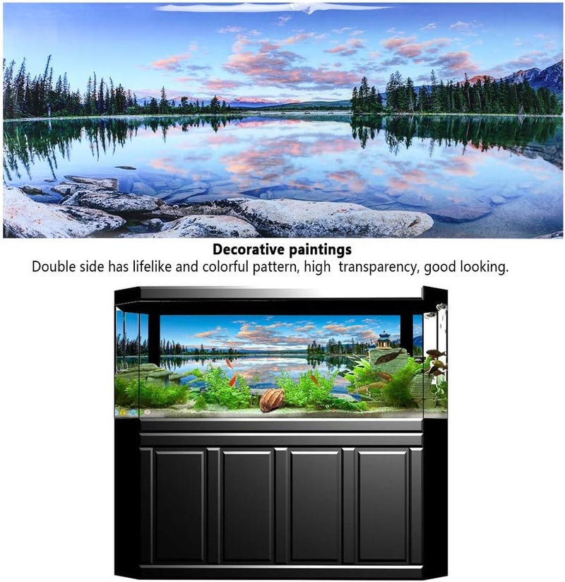 Aquarium Background Poster Decorative Painting, Fish Tank PVC Sticker, Non - Landscape Image with Adhesive Backing for Freshwater and Saltwater Tanks (91 * 50cm) - Image 3