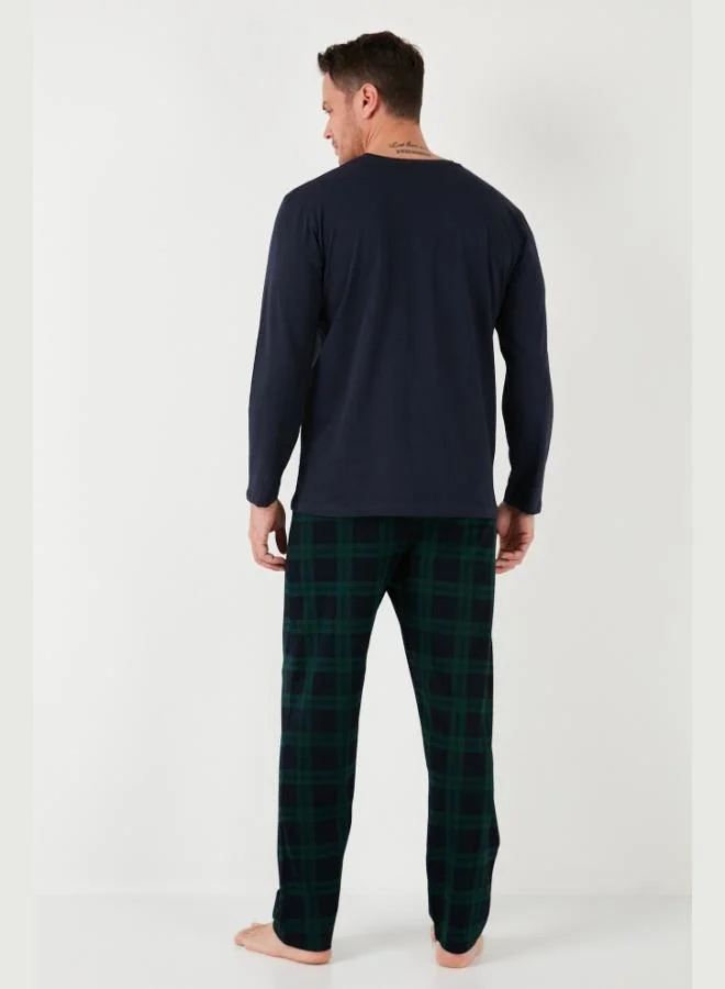 Buratti  Buratti Plaid Cotton Elastic Waist Regular Fit Long Sleeve Pajama Set Men's PAJAMAS SET 6572003 for Men | Best Price UAE