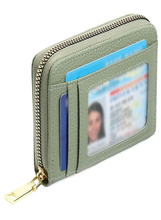 GAEKEAO Wallet Women RFID Blocking Leather Small Compact Zip-Around Credit Card Holder with ID Window & Zipper Pocket - Image 1