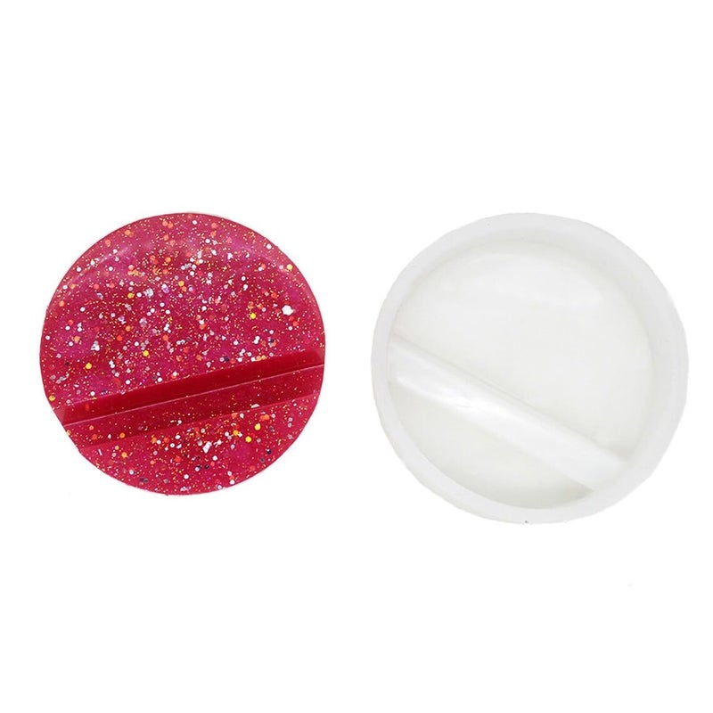 SNOOGG Pack of 4 inch / 2 Piece Round Mobile Stand Mould Epoxy Resin Casting Moulds for Making and DY for Phone Holder, Mobile Accessories, Tab Stand and More - Image 1
