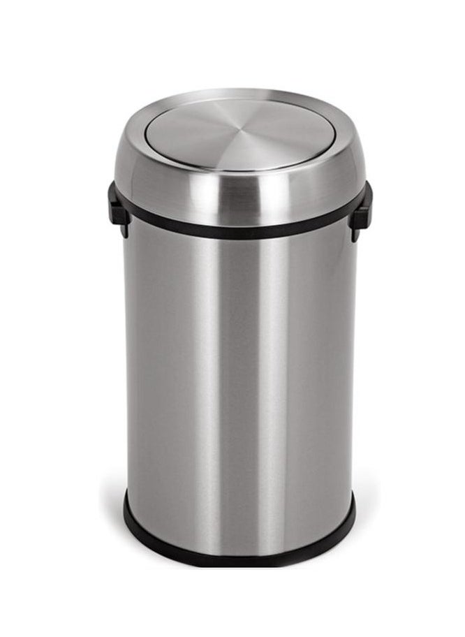 Generic Swing-Lid Garbage Bin | Brushed Stainless Steel Finish | Fingerprint-Resistant | Functional Trash Disposal | Suitable For High Traffic Areas in Restaurants, Malls, & More | 65 Liters 