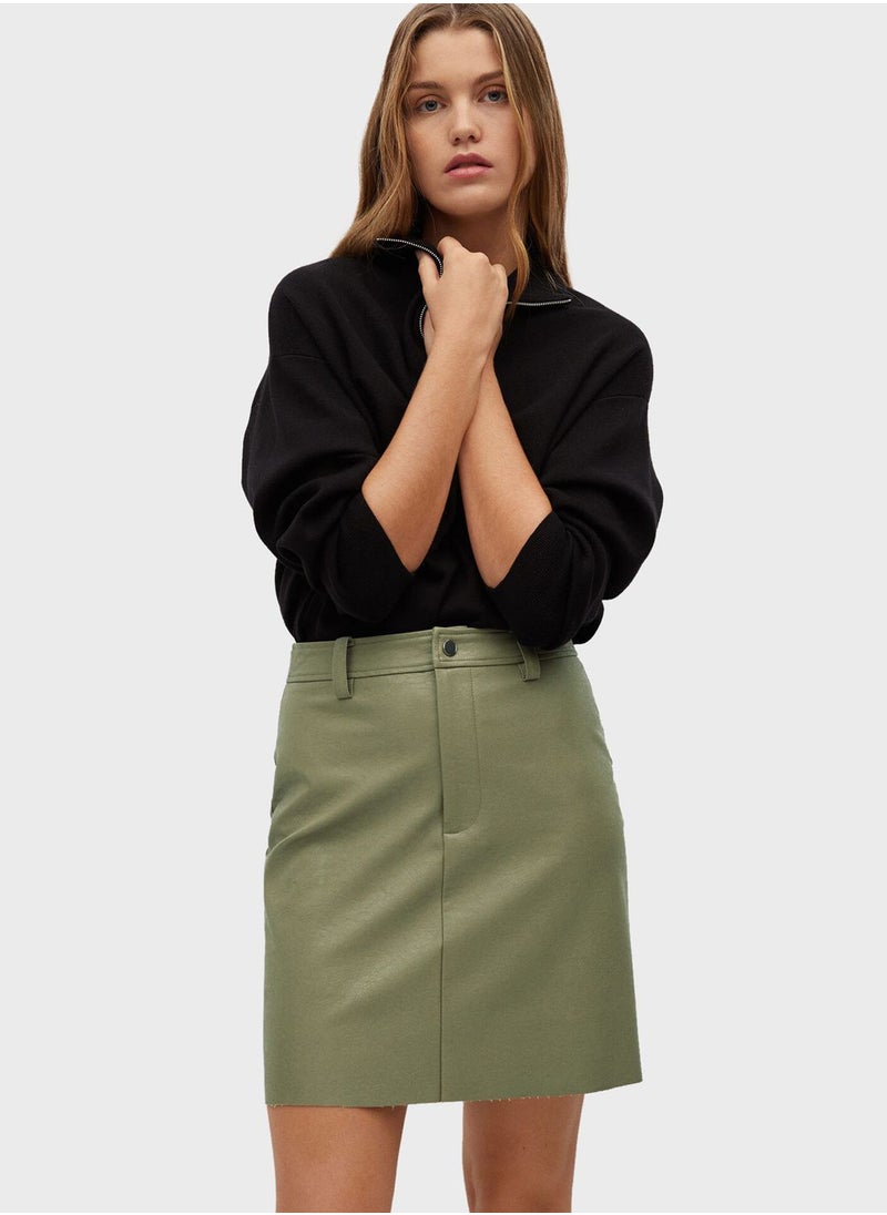 MANGO - High Waist Mini Skirt - Image 1