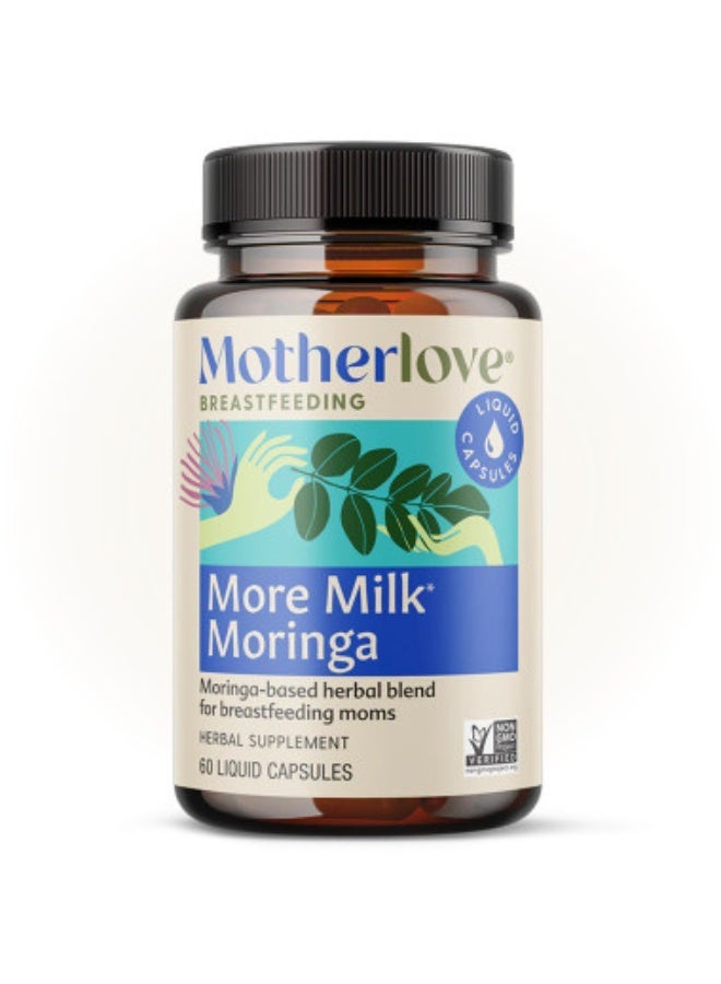 Motherlove More Milk Moringa (60 Liquid caps) Moringa-Based Lactation Supplement to Support Breast Milk Supply—Non-GMO, Organic Herbs, Vegan, Kosher - Image 1